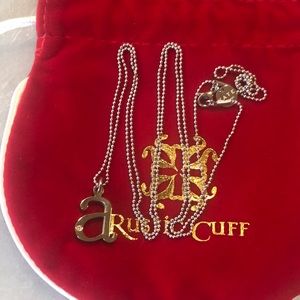 Rustic Cuff initial “a” silver necklace new in bag